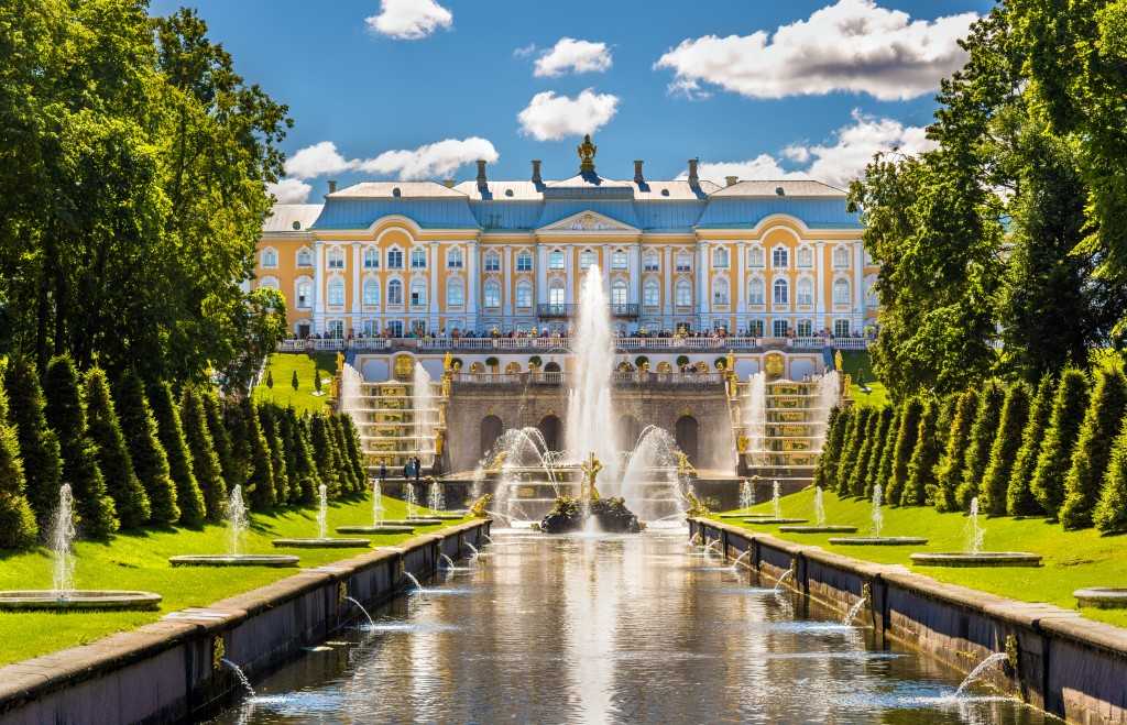 View of the Peterhof Grand Palace - Russia