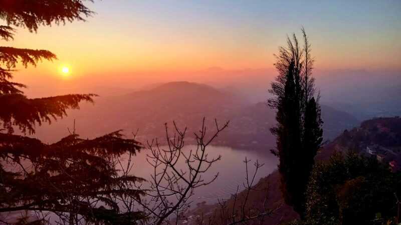 sunset lake como